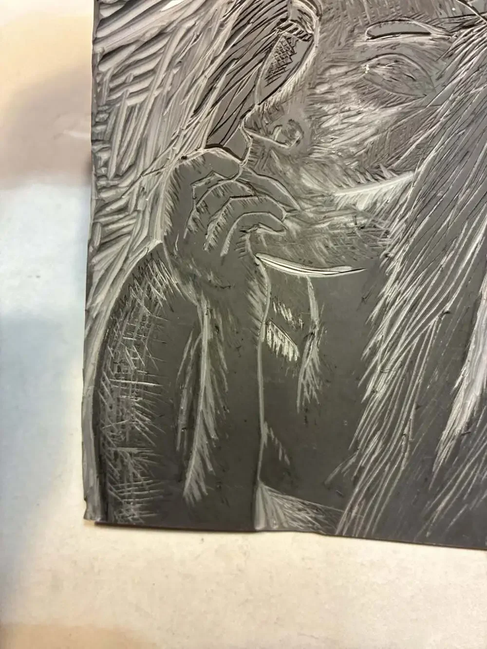 Emek Chief Native American Portrait Linocut Relief Carving Block